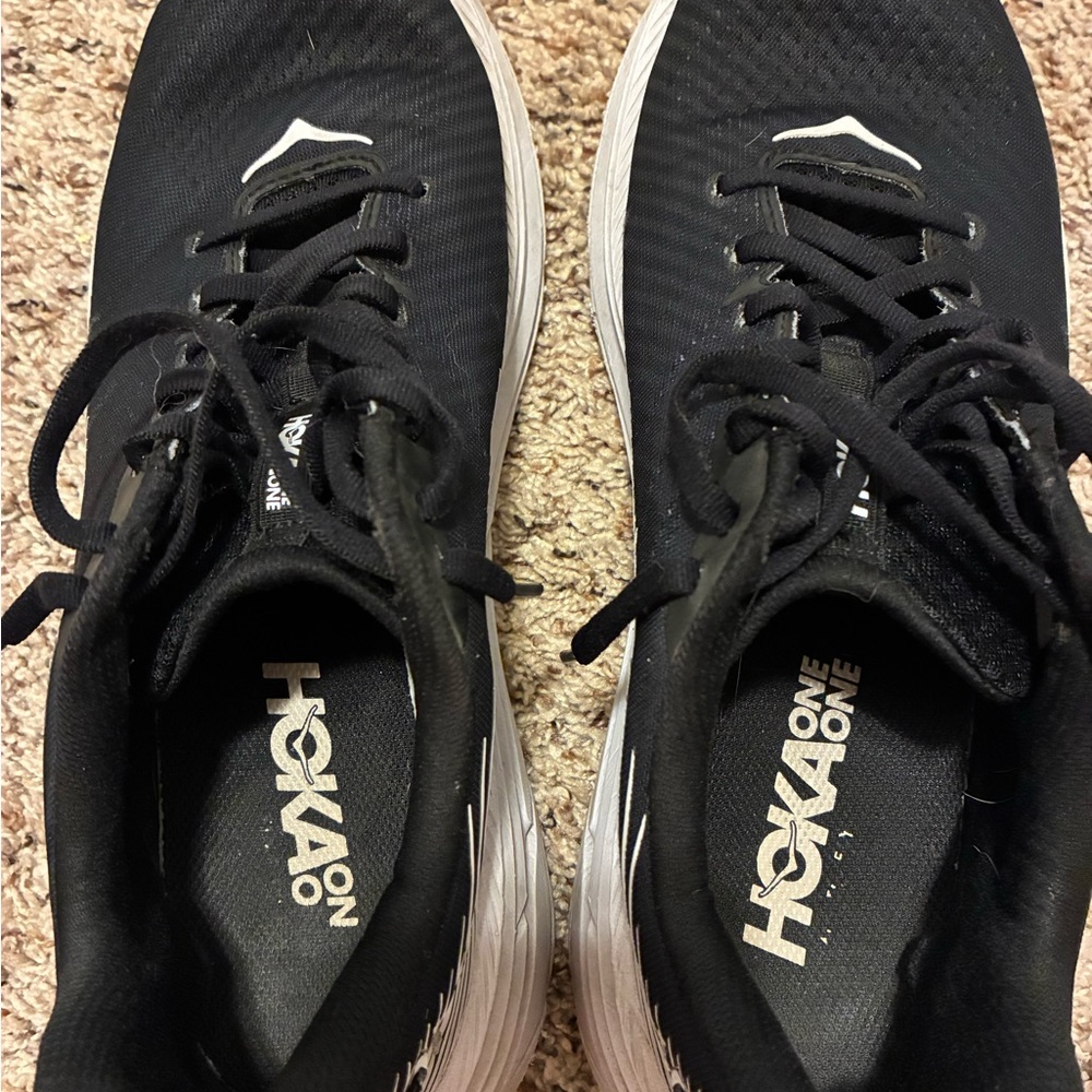 Hoka Men's Black/white One One Rincon Running Shoes size 10 - Picture 5 of 7